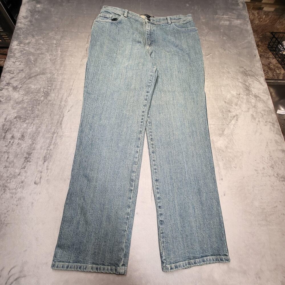 Company Ellen Tracy Jeans Womens 16 Blue Straight Relaxed Stretch Denim